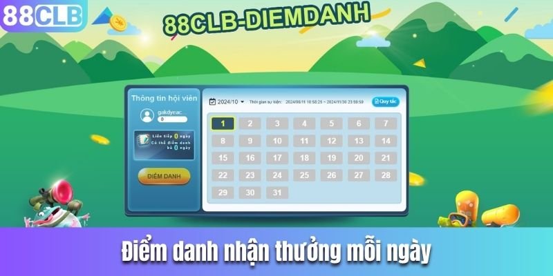 Điểm danh nhận thưởng mỗi ngày